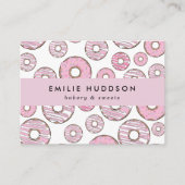 ピンクのドーナツのパターン,ケーキ屋,ペストリーショップ 名刺 (正面)