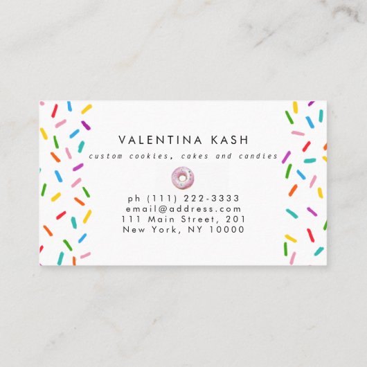 ピンクのドーナツのロゴ 名刺 (裏面)