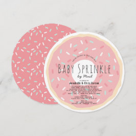 ピンクのドーナツベイビースプリンクルシャワーメールサークル 招待状