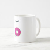 ピンクのドーナツ型ホイールカラフル一輪車 コーヒーマグカップ (正面右)