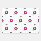 ピンクのドーナツ型ホイールカラフル一輪車 ラッピングペーパーシート (正面2)