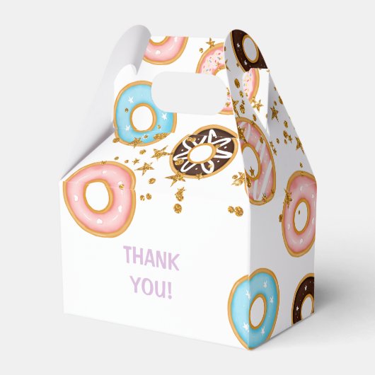 ピンクのドーナツ2つの甘い2番目の誕生日 フェイバーボックス (裏面サイド)