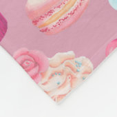 ピンクのドーナツ、カップケーキおよびキャンデー フリースブランケット (角)