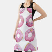 ピンクのドーナツ、カラフル砂糖のトッピングパターン。 エプロン (インサイチュ)