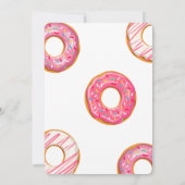 ピンクのドーナツ スプリンクル 女の子 ベビーシャワー 招待状 (裏面)