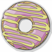 ピンクのドーナツ,ドーナツ,つや消し,アイシング,釉薬 シール (正面)