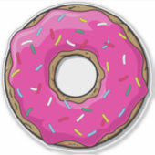 ピンクのドーナツ,ドーナツ,アイシング,振りかける,つや消し シール (正面)
