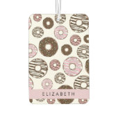 ピンクのドーナツ,ブラウンドーナツ,ふりかけ,あなたの名前 カーエアーフレッシュナー (裏面)