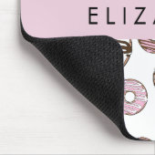 ピンクのドーナツ，ブラウンドーナツ，ふりかけ，あなたの名前 マウスパッド (コーナー)