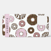 ピンクのドーナツ,ブラウンドーナツ,ふりかけ,あなたの名前 Case-Mate iPhoneケース (裏面 (横))