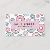 ピンクのドーナツ、ブルードーナツ、ケーキ屋、ペストリーショップ 名刺 (正面)