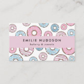 ピンクのドーナツ、ブルードーナツ、ケーキ屋、ペストリーショップ 名刺 (正面)