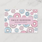 ピンクのドーナツ、ブルードーナツ、ケーキ屋、ペストリーショップ 名刺 (正面)