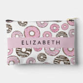 ピンクのドーナツ,白のドーナツ,ふりかけ,あなたの名前 アクセサリーポーチ (裏面)