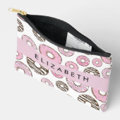 ピンクのドーナツ,白のドーナツ,ふりかけ,あなたの名前 アクセサリーポーチ (見開き)