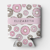 ピンクのドーナツ,白のドーナツ,ふりかけ,あなたの名前 缶クーラー (裏面)