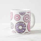 ピンクのドーナツ,紫のドーナツ,ふりかけ,あなたの名前 ジャンボコーヒーマグカップ (正面右)