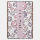 ピンクのドーナツ,紫のドーナツ,ふりかけ,あなたの名前 スローブランケット (正面縦)