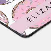 ピンクのドーナツ，紫のドーナツ，ふりかけ，あなたの名前 デスクマット (コーナー)