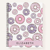 ピンクのドーナツ,紫のドーナツ,ふりかけ,あなたの名前 ノートブック (正面)