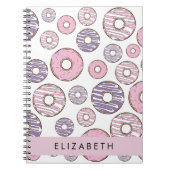 ピンクのドーナツ，紫のドーナツ，ふりかけ，あなたの名前 ノートブック (正面)