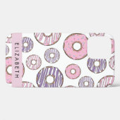 ピンクのドーナツ,紫のドーナツ,ふりかけ,あなたの名前 Case-Mate iPhoneケース (裏面 (横))