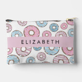 ピンクのドーナツ,青のドーナツ,ふりかけ,あなたの名前 アクセサリーポーチ (裏面)