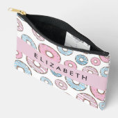 ピンクのドーナツ,青のドーナツ,ふりかけ,あなたの名前 アクセサリーポーチ (見開き)