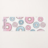 ピンクのドーナツ，青のドーナツ，ふりかけ，あなたの名前 ヨガマット (裏面(横))