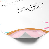 ピンクのドーナツSPrinkles赤ちゃんのシャワーの兆候を好む ポスター (角)