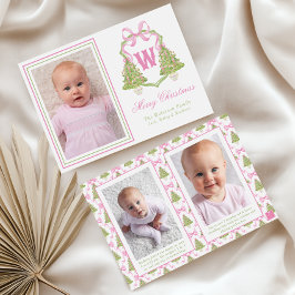 ピンクのナッツクラッカー クリスマス ツリー モノグラム クレスト