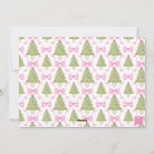 ピンクのナツクラッカークリスマスツリーモノグラムクレスト シーズンカード (裏面)