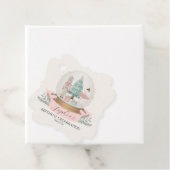 ピンクのナツクラッカークリスマスバースデーパーティーメッセージカード フェイバータグ (インサイチュ)