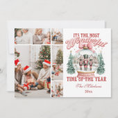 ピンクのナツクラッカークリスマス5写真ワンダーランドGl シーズンカード (正面)