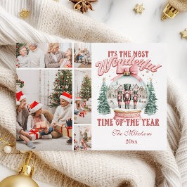 ピンクのナツクラッカークリスマス5写真ワンダーランドGl シーズンカード
