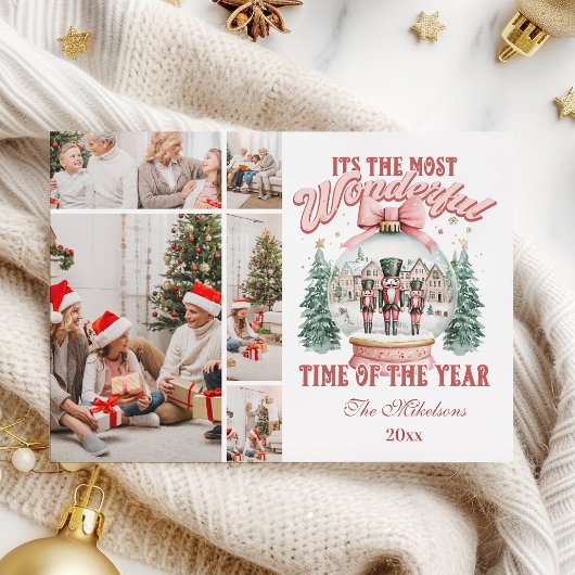 ピンクのナツクラッカークリスマス5写真ワンダーランドGl シーズンカード