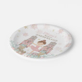 ピンクのナツクラッカー冬のオネダーランドの誕生日 ペーパープレート (アングル)