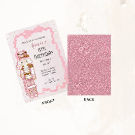 ピンクのナツクラッカー冬の誕生日パーティーの招待状 招待状