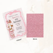 ピンクのナツクラッカー冬の誕生日パーティーの招待状 招待状