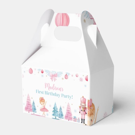 ピンクのナツクラッカー妖精の誕生日パーティーのお願いボックス フェイバーボックス (裏面サイド)
