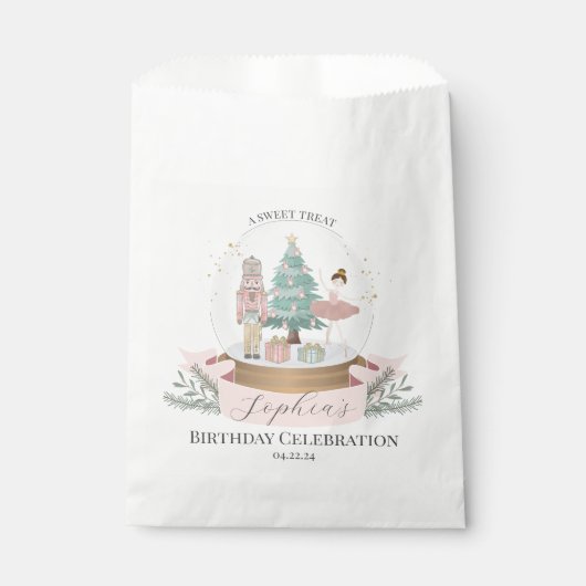 ピンクのナツクラッカー誕生日パーティーはクッキーの治療を好む フェイバーバッグ (正面)