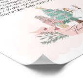 ピンクのナツクラッカー赤ちゃんシャワーおむつ思考サイン ポスター (角)