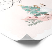 ピンクのナツクラッカー赤ちゃんシャワーカードとギフトのサイン ポスター (角)