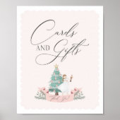 ピンクのナツクラッカー赤ちゃんシャワーカードとギフトのサイン ポスター (正面)