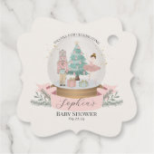 ピンクのナツクラッカー赤ちゃんシャワーパーティーはラベル フェイバータグ (裏面)