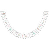 ピンクのナツクラッカー陽気なクリスマスのバナーのバンティング バンティングフラッグ (全)