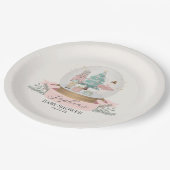 ピンクのナツクラッカーchraistmas赤ちゃんシャワーパーティー ペーパープレート (アングル)