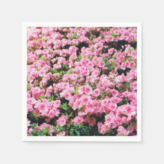 ピンクのナプキンズフローラデザイン スタンダードカクテルナプキン (正面)