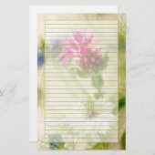 ピンクのニゲラの花が並ビクトリアンぶ 便箋 (正面/裏面)