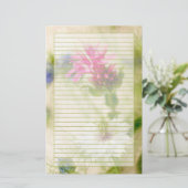 ピンクのニゲラの花が並ビクトリアンぶ 便箋 (スタンド正面)